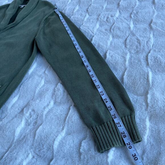 🔥Goodthreads Green Cotton Knitted Sweater Cardigan Kurt Cobain Grunge Grandpa - Picture 14 of 15